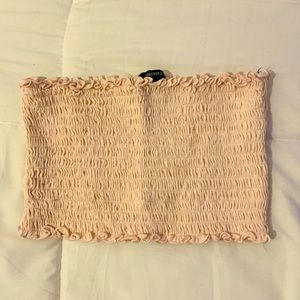 Pink Ruched Tube Top